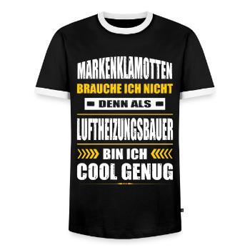 Markenklamotten Brauche Ich Nicht Luftheizungsbau - Männer Kontrast-T-Shirt - Schwarz/Weiß - Vorne - AI Model Female 172 light (172cm) & AI Model Male 178 light (178cm)