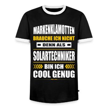 Markenklamotten Brauche Ich Nicht Solartechniker - Männer Kontrast-T-Shirt - Schwarz/Weiß - Vorne - AI Model Female 172 light (172cm) & AI Model Male 178 light (178cm)