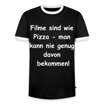 Movie Mania - T-shirt contrasté Homme - noir/blanc - Devant - AI Model Female 172 light (172cm) & AI Model Male 178 light (178cm)
