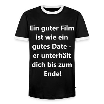 Magie du cinéma - T-shirt contrasté Homme - noir/blanc - Devant - AI Model Female 172 light (172cm) & AI Model Male 178 light (178cm)