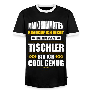 Markenklamotten Brauche Ich Nicht Tischler - Männer Kontrast-T-Shirt - Schwarz/Weiß - Vorne - AI Model Female 172 light (172cm) & AI Model Male 178 light (178cm)