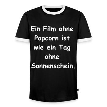 Affiche de soirée cinéma - T-shirt contrasté Homme - noir/blanc - Devant - AI Model Female 172 light (172cm) & AI Model Male 178 light (178cm)