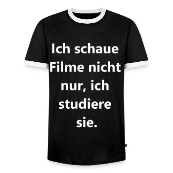 Études cinématographiques - T-shirt contrasté Homme - noir/blanc - Devant - AI Model Female 172 light (172cm) & AI Model Male 178 light (178cm)