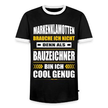 Markenklamotten Brauche Ich Nicht Bauzeichner - Männer Kontrast-T-Shirt - Schwarz/Weiß - Vorne - AI Model Female 172 light (172cm) & AI Model Male 178 light (178cm)