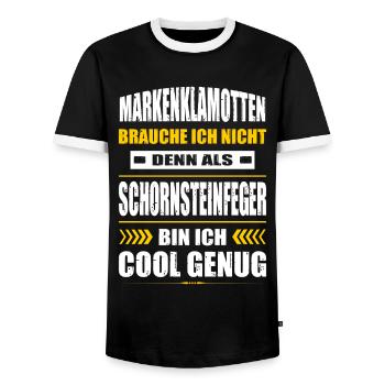 Markenklamotten Brauche Ich Nicht Schornsteinfeger - Männer Kontrast-T-Shirt - Schwarz/Weiß - Vorne - AI Model Female 172 light (172cm) & AI Model Male 178 light (178cm)