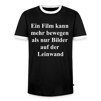 Emotions Gift - Men's Ringer Shirt - black/white - Front - AI Model Female 172 light (172cm) & AI Model Male 178 light (178cm)