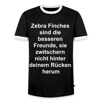 Meilleur cadeau de petite amie de pinson zébré - T-shirt contrasté Homme - noir/blanc - Devant - AI Model Female 172 light (172cm) & AI Model Male 178 light (178cm)