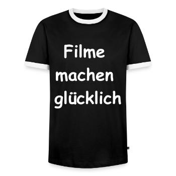 Movie Fan Gift - Men's Ringer Shirt - black/white - Front - AI Model Female 172 light (172cm) & AI Model Male 178 light (178cm)