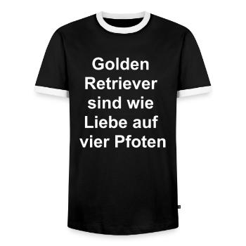Liebesgeschenk für Golden Retriever Fans - Männer Kontrast-T-Shirt - Schwarz/Weiß - Vorne - AI Model Female 172 light (172cm) & AI Model Male 178 light (178cm)