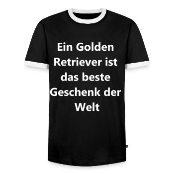 Cadeau personnalisé pour les amoureux des chiens - T-shirt contrasté Homme - noir/blanc - Devant - AI Model Female 172 light (172cm) & AI Model Male 178 light (178cm)