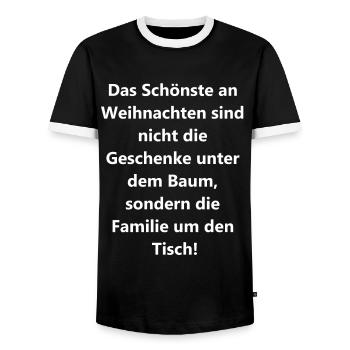 Cadeau de famille pour la fête de l’amour - T-shirt contrasté Homme - noir/blanc - Devant - AI Model Female 172 light (172cm) & AI Model Male 178 light (178cm)