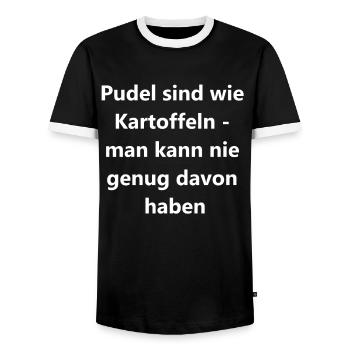 Poodle Mama Geschenk - Männer Kontrast-T-Shirt - Schwarz/Weiß - Vorne - AI Model Female 172 light (172cm) & AI Model Male 178 light (178cm)