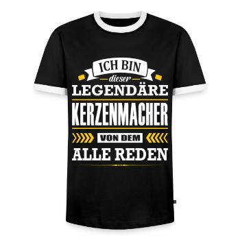 Dieser Legendäre Kerzenmacher Von Dem Alle Reden - Männer Kontrast-T-Shirt - Schwarz/Weiß - Vorne - AI Model Female 172 light (172cm) & AI Model Male 178 light (178cm)
