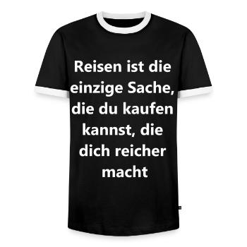 Cadeau d’aventure - T-shirt contrasté Homme - noir/blanc - Devant - AI Model Female 172 light (172cm) & AI Model Male 178 light (178cm)