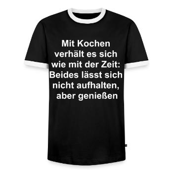 Don de temps - T-shirt contrasté Homme - noir/blanc - Devant - AI Model Female 172 light (172cm) & AI Model Male 178 light (178cm)