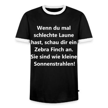 Cadeau amusant de pinson zébré - T-shirt contrasté Homme - noir/blanc - Devant - AI Model Female 172 light (172cm) & AI Model Male 178 light (178cm)
