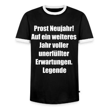 Cadeau de la Saint-Sylvestre - T-shirt contrasté Homme - noir/blanc - Devant - AI Model Female 172 light (172cm) & AI Model Male 178 light (178cm)