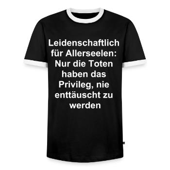 Cadeau pour les personnes en deuil - T-shirt contrasté Homme - noir/blanc - Devant - AI Model Female 172 light (172cm) & AI Model Male 178 light (178cm)