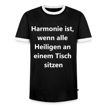 Geschenk für die Familie - Männer Kontrast-T-Shirt - Schwarz/Weiß - Vorne - AI Model Female 172 light (172cm) & AI Model Male 178 light (178cm)