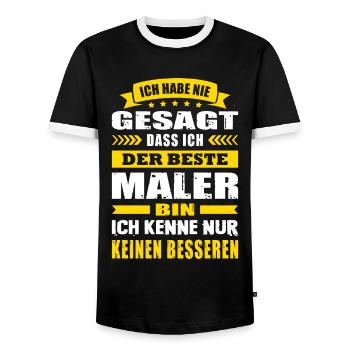 Ich Habe Nie Gesagt Der Beste Maler - Männer Kontrast-T-Shirt - Schwarz/Weiß - Vorne - AI Model Female 172 light (172cm) & AI Model Male 178 light (178cm)