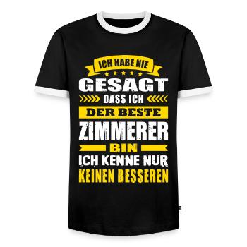 Ich Habe Nie Gesagt Der Beste Zimmerer - Männer Kontrast-T-Shirt - Schwarz/Weiß - Vorne - AI Model Female 172 light (172cm) & AI Model Male 178 light (178cm)