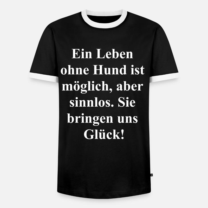 Customizable Dog Gift - Men's Ringer Shirt - black/white