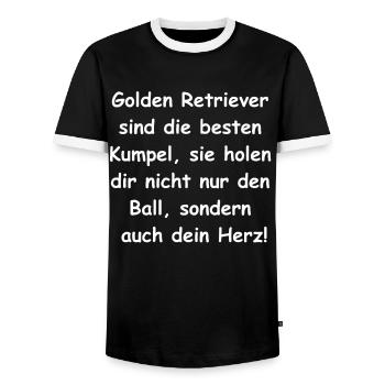 Buddy Gift - Men's Ringer Shirt - black/white - Front - AI Model Female 172 light (172cm) & AI Model Male 178 light (178cm)