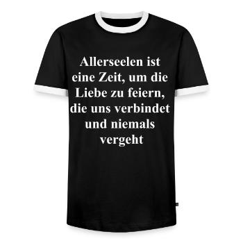 Don d’amour éternel - T-shirt contrasté Homme - noir/blanc - Devant - AI Model Female 172 light (172cm) & AI Model Male 178 light (178cm)