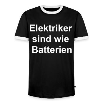 Elektriker Geschenk - Männer Kontrast-T-Shirt - Schwarz/Weiß - Vorne - AI Model Female 172 light (172cm) & AI Model Male 178 light (178cm)
