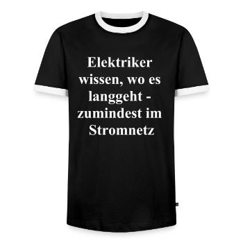 Elektriker Geschenk - Männer Kontrast-T-Shirt - Schwarz/Weiß - Vorne - AI Model Female 172 light (172cm) & AI Model Male 178 light (178cm)