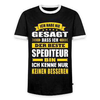 Ich Habe Nie Gesagt Der Beste Spediteur - Männer Kontrast-T-Shirt - Schwarz/Weiß - Vorne - AI Model Female 172 light (172cm) & AI Model Male 178 light (178cm)