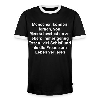 Lustiges Meerschweinchen Geschenk - Männer Kontrast-T-Shirt - Schwarz/Weiß - Vorne - AI Model Female 172 light (172cm) & AI Model Male 178 light (178cm)