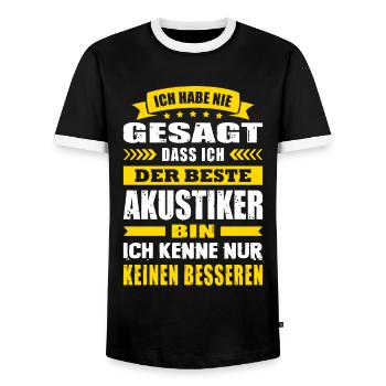 Ich Habe Nie Gesagt Ich Der Beste Akustiker - Männer Kontrast-T-Shirt - Schwarz/Weiß - Vorne - AI Model Female 172 light (172cm) & AI Model Male 178 light (178cm)