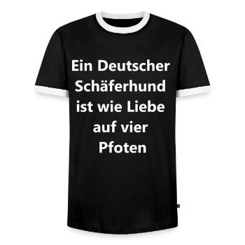 Loving gift for dog lovers - Men's Ringer Shirt - black/white - Front - AI Model Female 172 light (172cm) & AI Model Male 178 light (178cm)