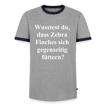 Zebra Finch Liebe Geschenk - Männer Kontrast-T-Shirt - Grau/Navy  - Vorne - AI Model Female 172 light (172cm) & AI Model Male 178 light (178cm)