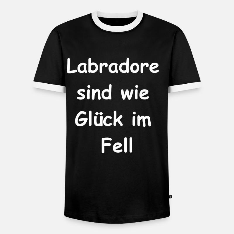 Glückspfote - Männer Kontrast-T-Shirt - Schwarz/Weiß