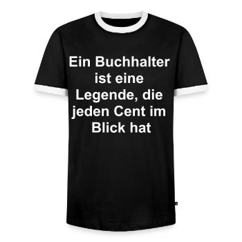 Légendes de chiffres - pour l’expert financier - T-shirt contrasté Homme - noir/blanc - Devant - AI Model Female 172 light (172cm) & AI Model Male 178 light (178cm)