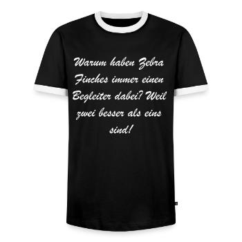 Cadeau d’accompagnement de diamants mandarins - T-shirt contrasté Homme - noir/blanc - Devant - AI Model Female 172 light (172cm) & AI Model Male 178 light (178cm)