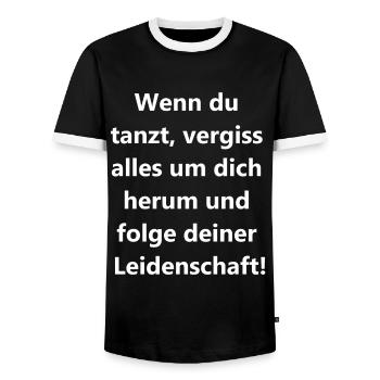 Dancing Hearts Gift - Men's Ringer Shirt - black/white - Front - AI Model Female 172 light (172cm) & AI Model Male 178 light (178cm)