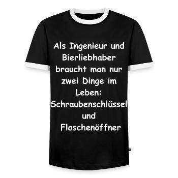 Cadeau d’ingénieur - T-shirt contrasté Homme - noir/blanc - Devant - AI Model Female 172 light (172cm) & AI Model Male 178 light (178cm)