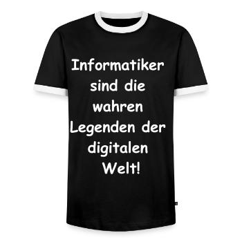 Cadeau d’informaticien - T-shirt contrasté Homme - noir/blanc - Devant - AI Model Female 172 light (172cm) & AI Model Male 178 light (178cm)