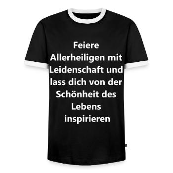 Cadeau pour l’âme - T-shirt contrasté Homme - noir/blanc - Devant - AI Model Female 172 light (172cm) & AI Model Male 178 light (178cm)