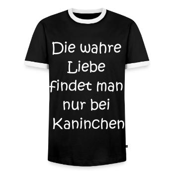 Cadeau de lapin câlin - T-shirt contrasté Homme - noir/blanc - Devant - AI Model Female 172 light (172cm) & AI Model Male 178 light (178cm)