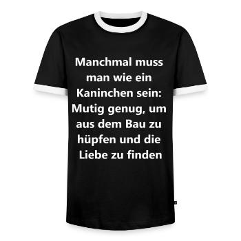 Don du Cœur Courageux - T-shirt contrasté Homme - noir/blanc - Devant - AI Model Female 172 light (172cm) & AI Model Male 178 light (178cm)