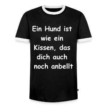 Dog Gift - Men's Ringer Shirt - black/white - Front - AI Model Female 172 light (172cm) & AI Model Male 178 light (178cm)