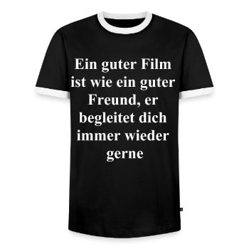 Movie Fan Gift - Men's Ringer Shirt - black/white - Front - AI Model Female 172 light (172cm) & AI Model Male 178 light (178cm)