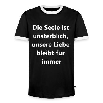 Eternal Love Gift - Men's Ringer Shirt - black/white - Front - AI Model Female 172 light (172cm) & AI Model Male 178 light (178cm)