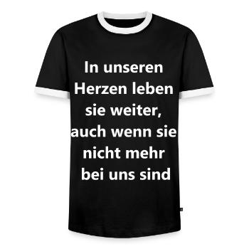 Unforgettable Memory Gift - Men's Ringer Shirt - black/white - Front - AI Model Female 172 light (172cm) & AI Model Male 178 light (178cm)