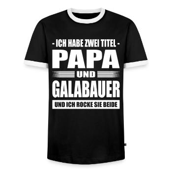 Ich Habe Zwei Titel Papa Und Galabauer - Männer Kontrast-T-Shirt - Schwarz/Weiß - Vorne - AI Model Female 172 light (172cm) & AI Model Male 178 light (178cm)