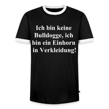 Magisches Bulldog-Geschenk - Männer Kontrast-T-Shirt - Schwarz/Weiß - Vorne - AI Model Female 172 light (172cm) & AI Model Male 178 light (178cm)